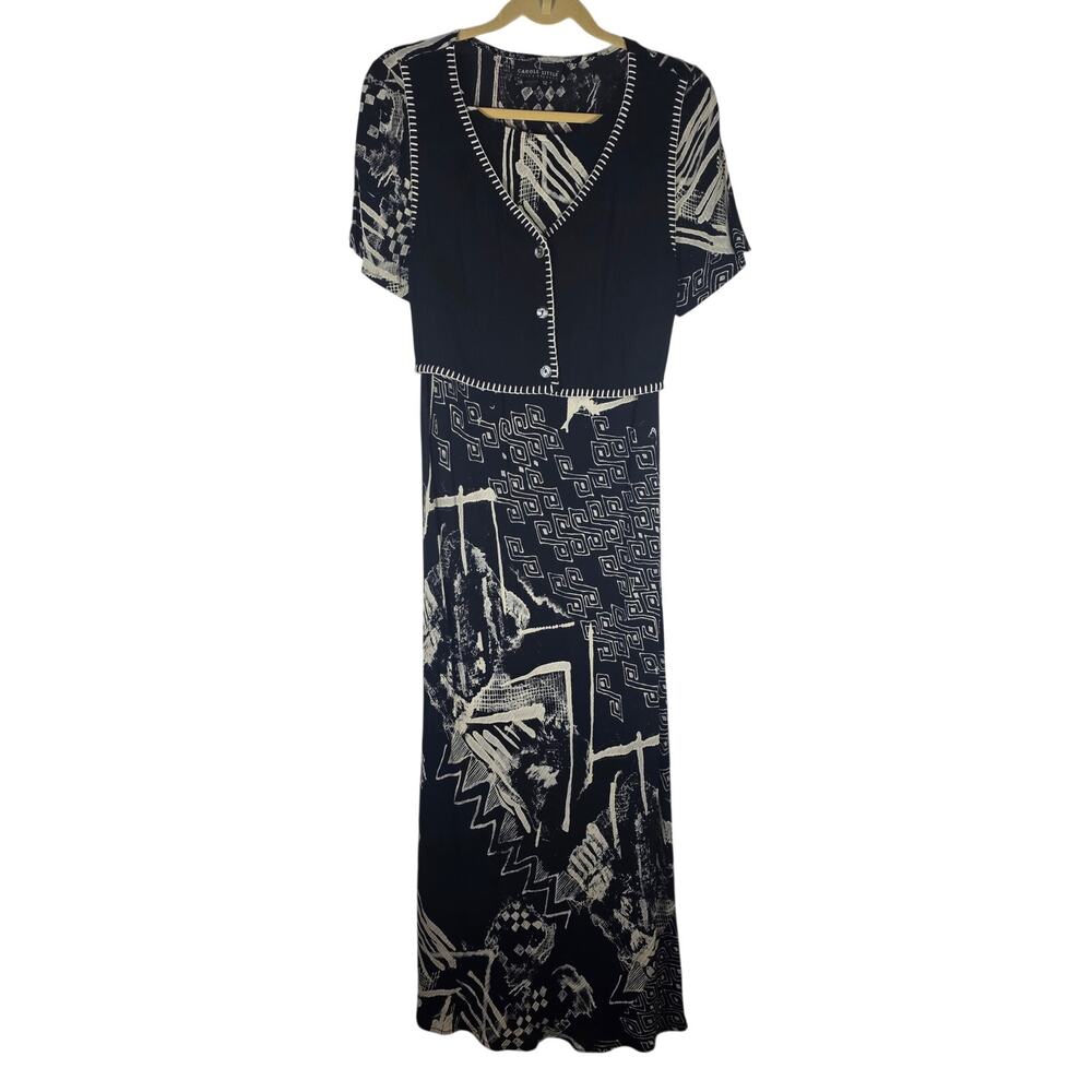 Carole Little Vintage Black Maxi Dress Size 12 Petite